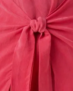 a close up of pink cupro fabric