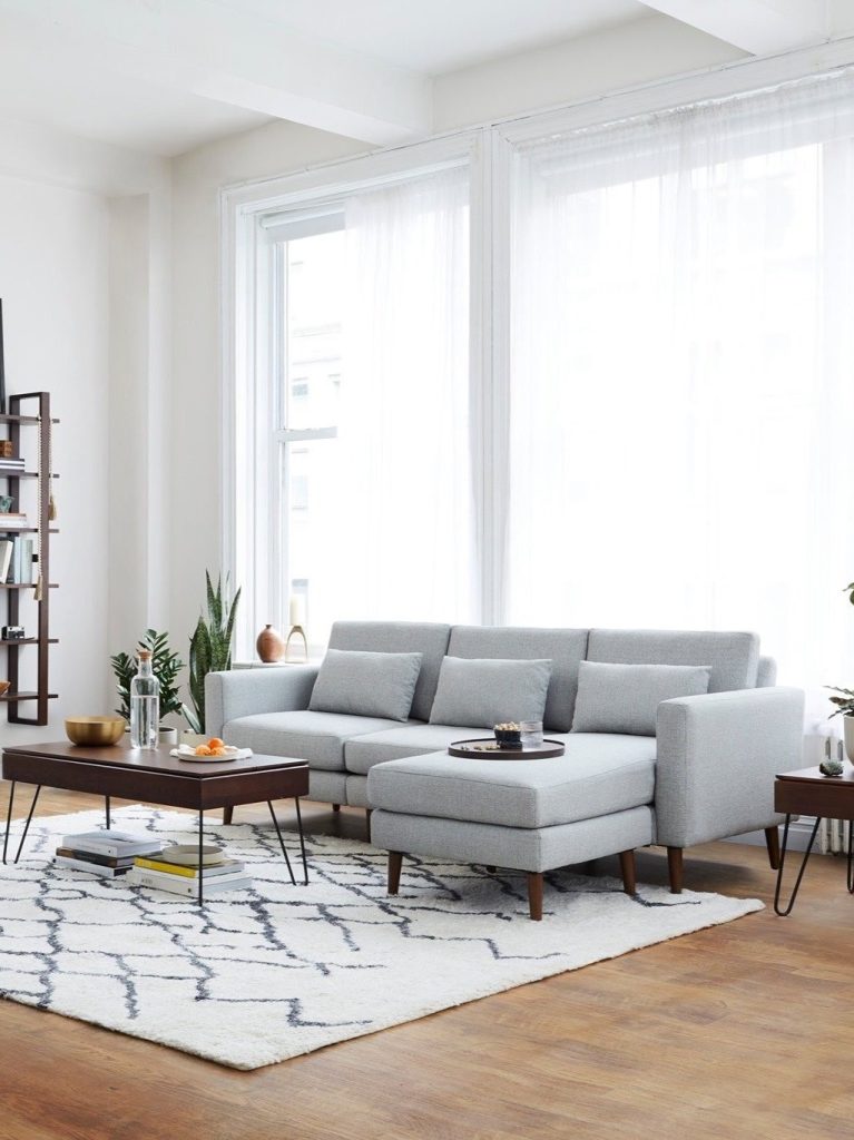 grey sustainable couch by non-toxic furniture brand burrow